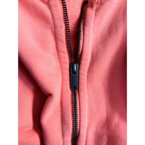 FREE PEOPLE Zip Hoodie Women's Sz S Coral Full Zip Drawstring Sweatshirt - Picture 9 of 10